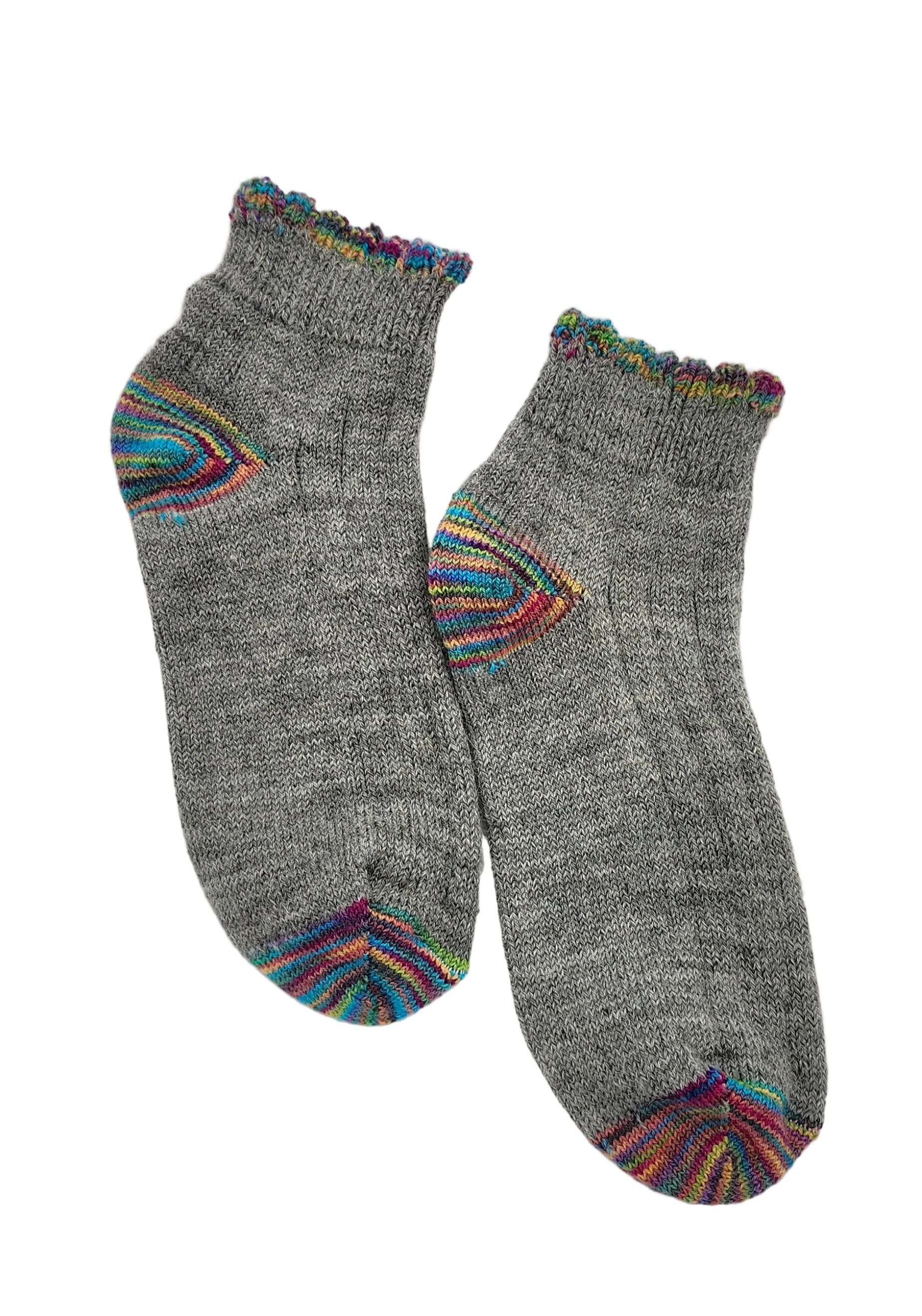 Retro Ribbed Bobby Socks-Silver