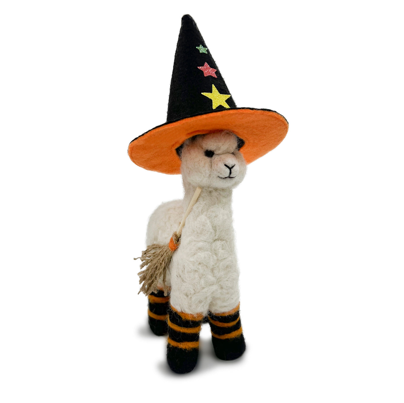 Witchy Alpaca- Artisan Hand-Felted Alpaca Sculpture