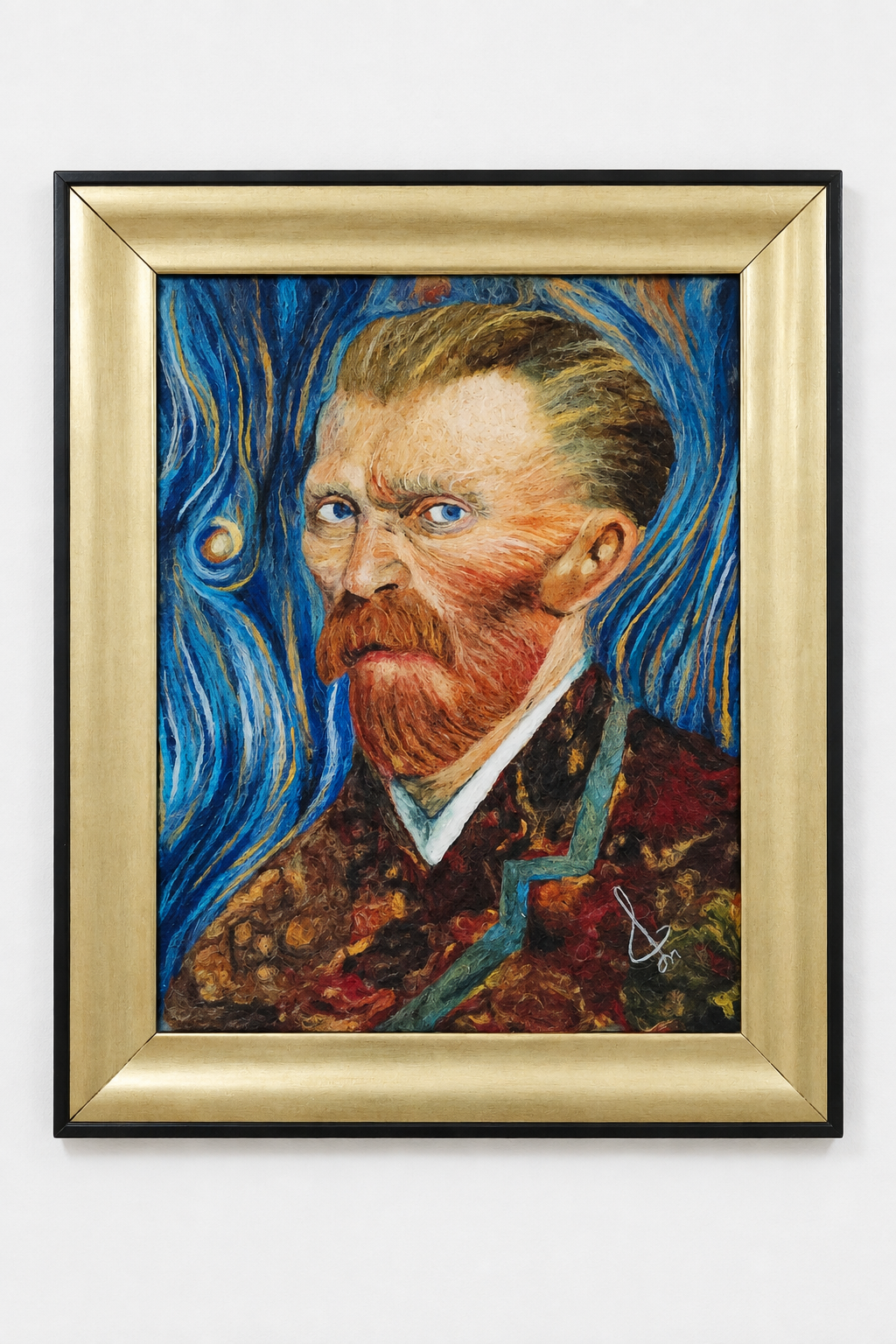 Van Gogh Alpaca Fiber Portrait - Framed Wall Art