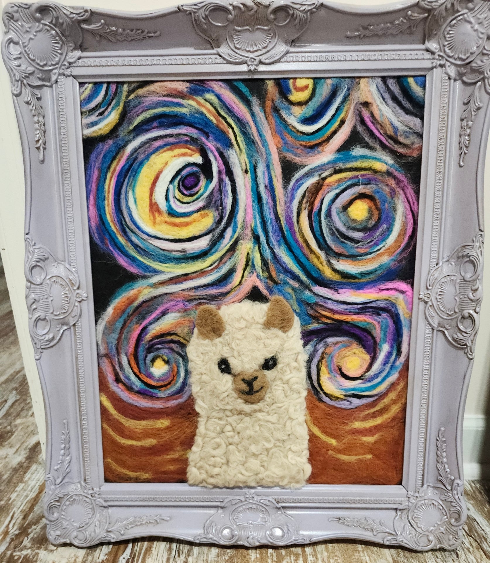 Starry Whispers: Alpaca Portrait