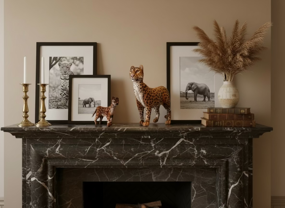 Grand Cheetah Sculptural Set — Mama & Cub