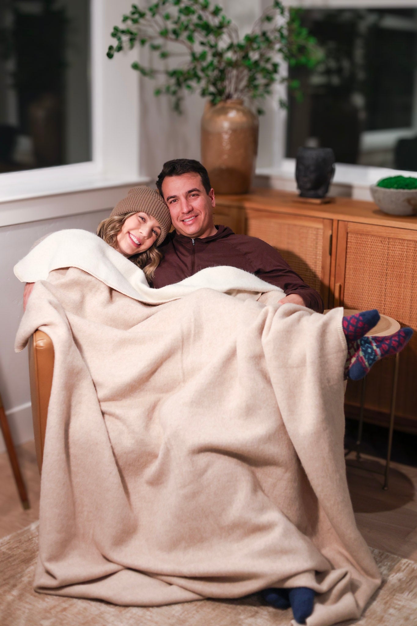Love Throw - Bed Blanket - Reversible Baby Alpaca - Lanart Alpaca