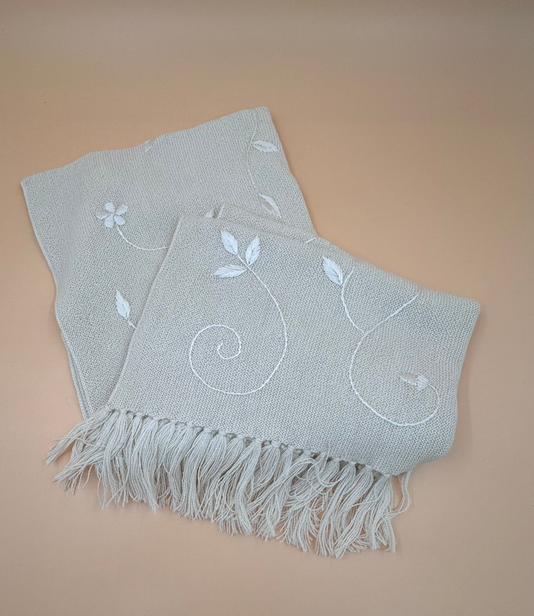 Embroidered Links Shawl: Baby Alpaca & Silk - Lanart Alpaca