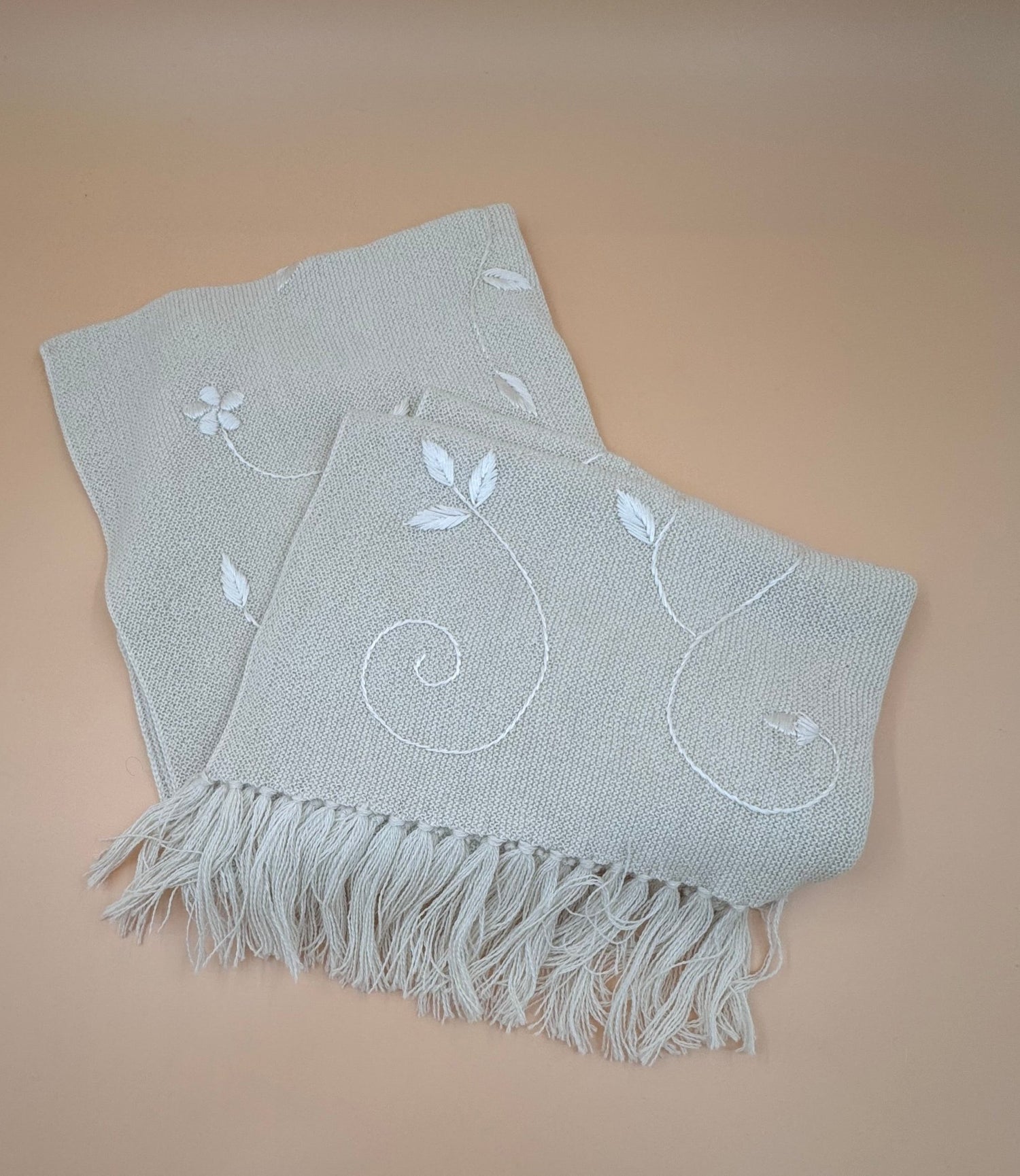 Embroidered Links Shawl: Baby Alpaca & Silk - Lanart Alpaca