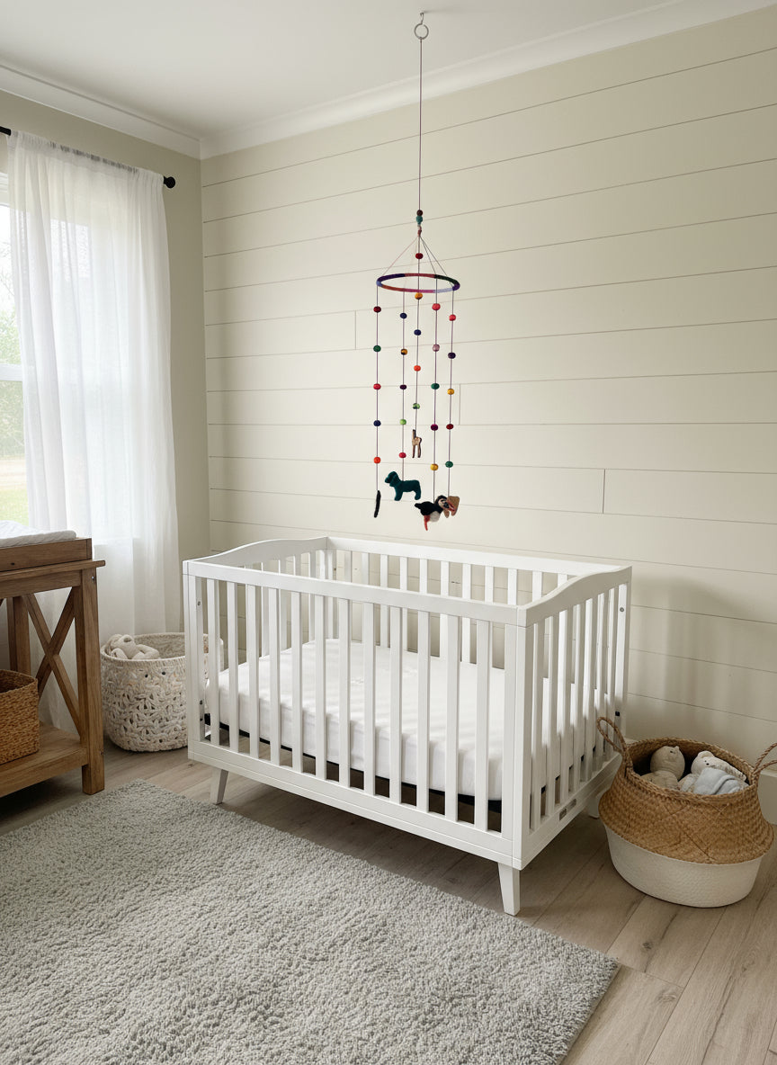 Whimsy Crib Mobile: Soft Fiber Decor