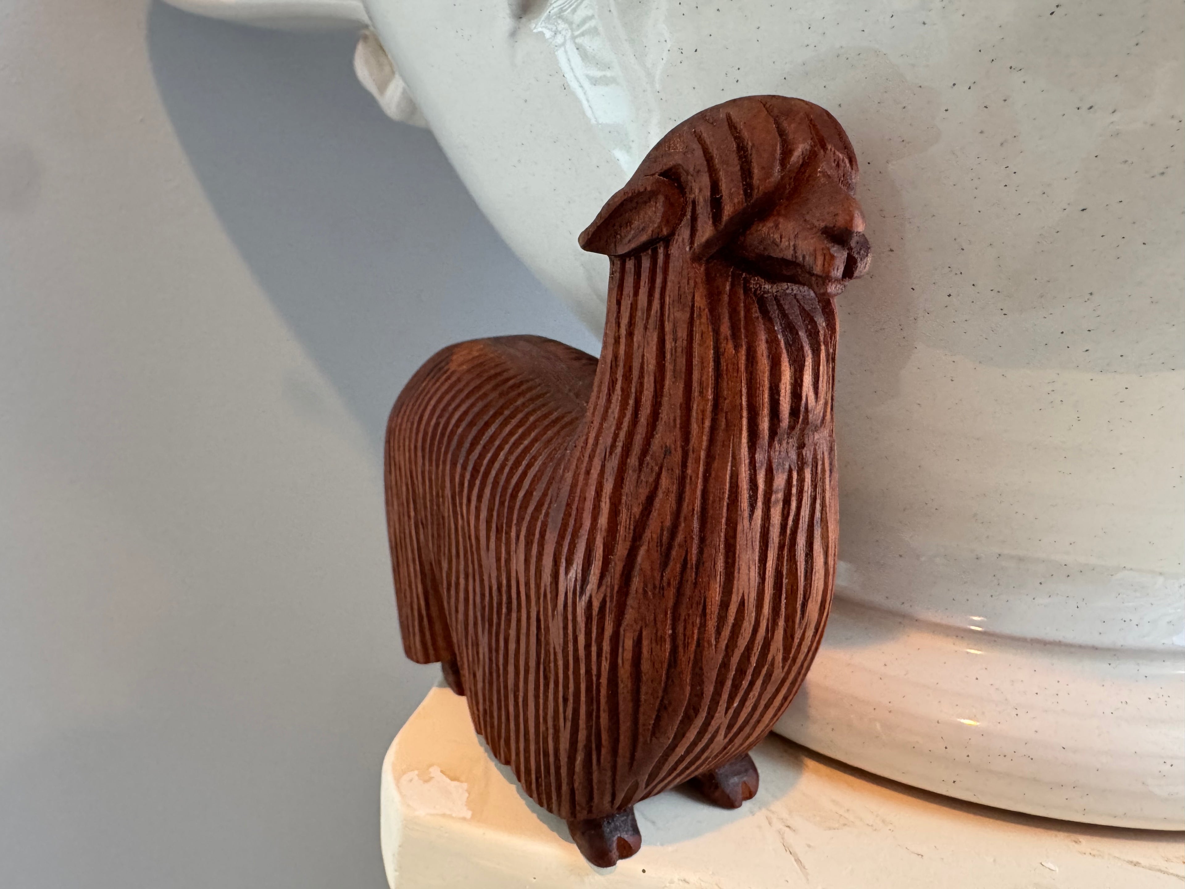 Wooden Huacaya Carving— Studio