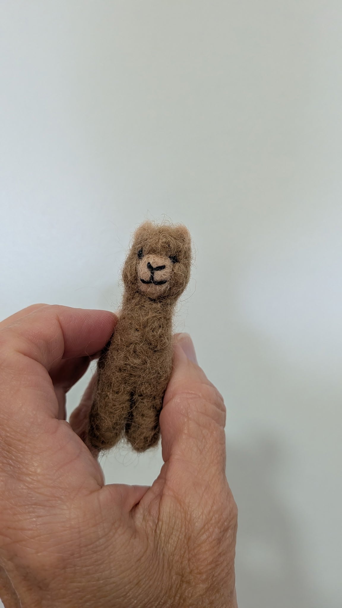 Tiny Alpaca Fiber Sculpture 3"