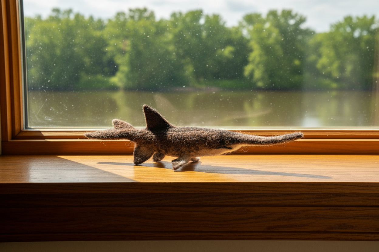 Paddlefish: Felted Alpaca Sculpture - Lanart Alpaca