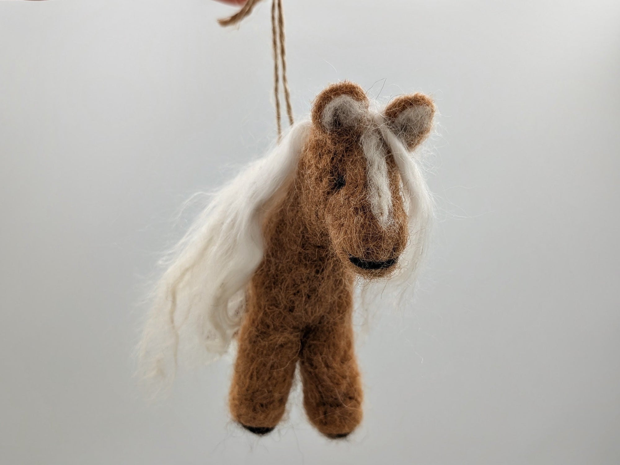 Hand felted alpaca fiber horse