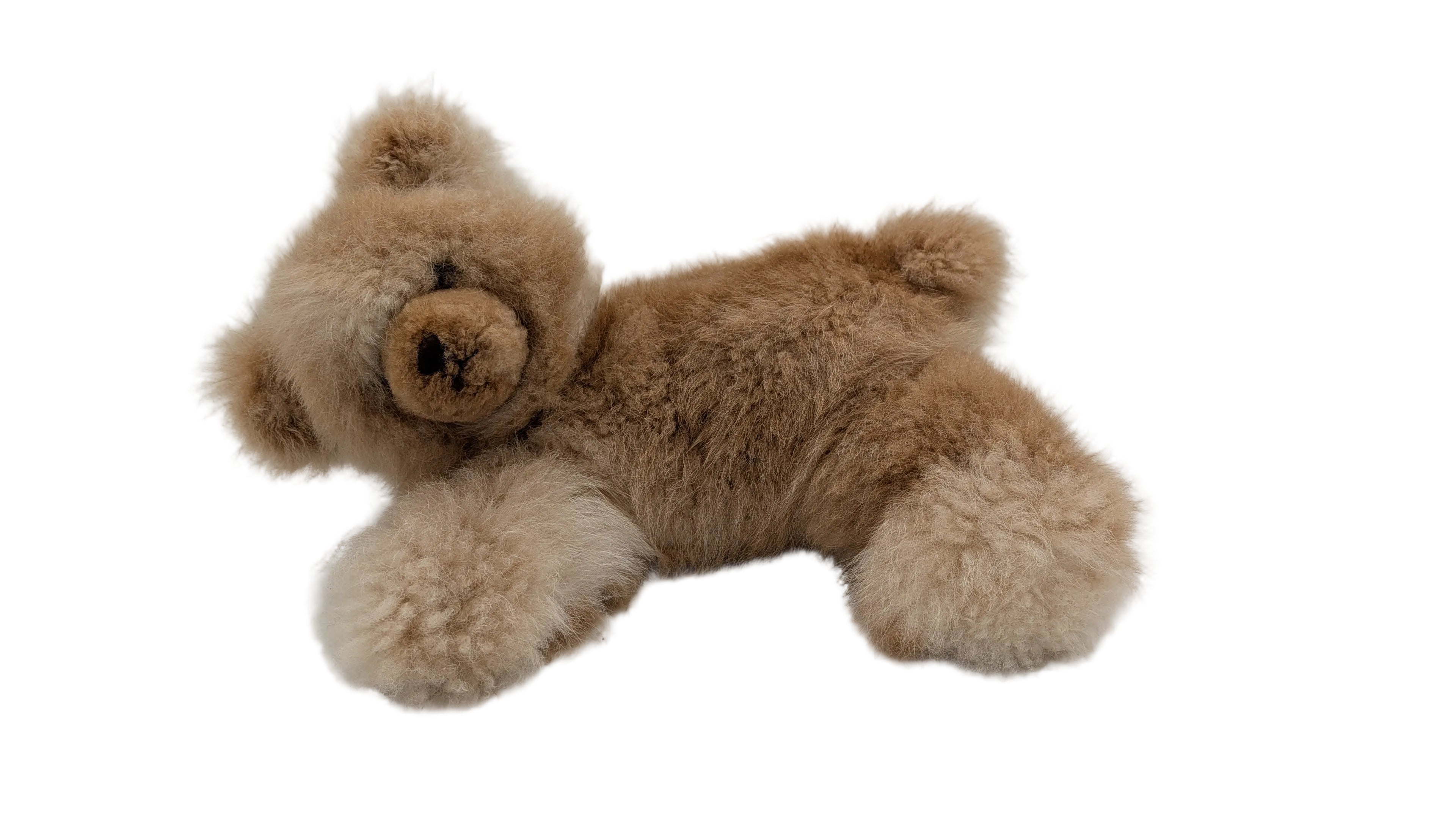 Plush swivel head bear made from alpaca fur by Lanart Alpaca