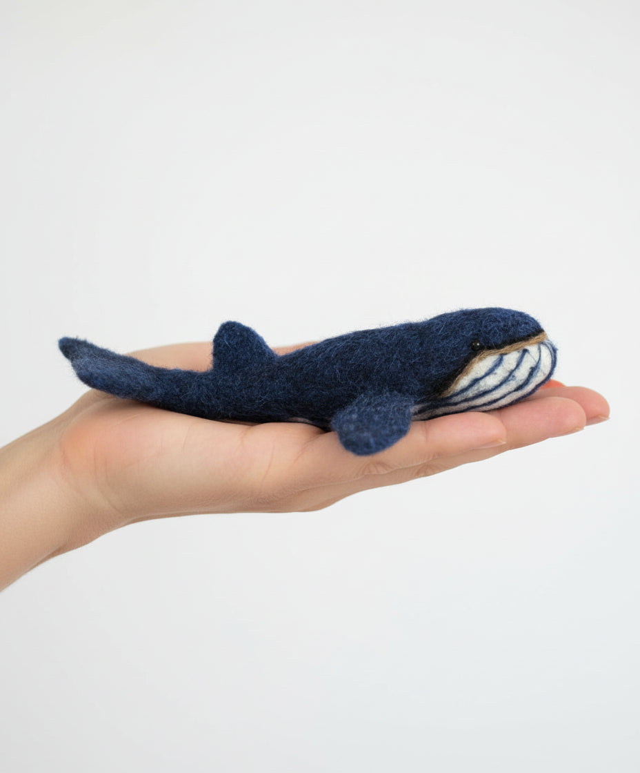 Blue whale-soft shape on a white background