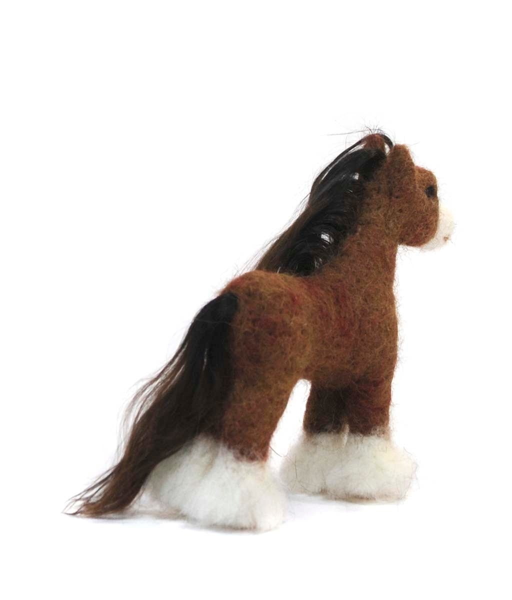 Handmade needle-felted alpaca Clydesdale by Lanart Alpaca.