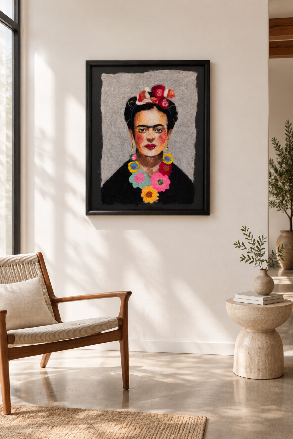 This piece of art of frida is excellent and ready to hang. An original lanart piece