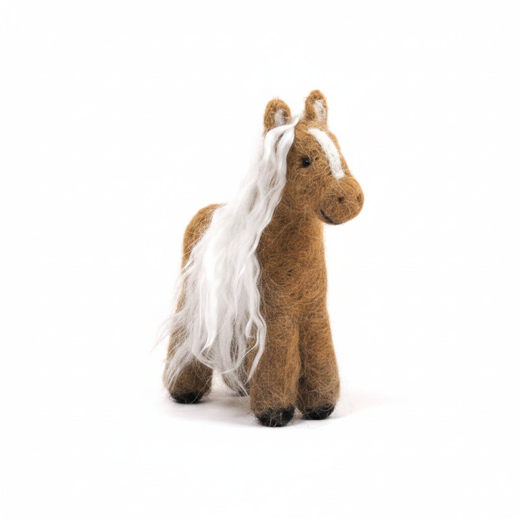 Felted alpaca horse sculpture