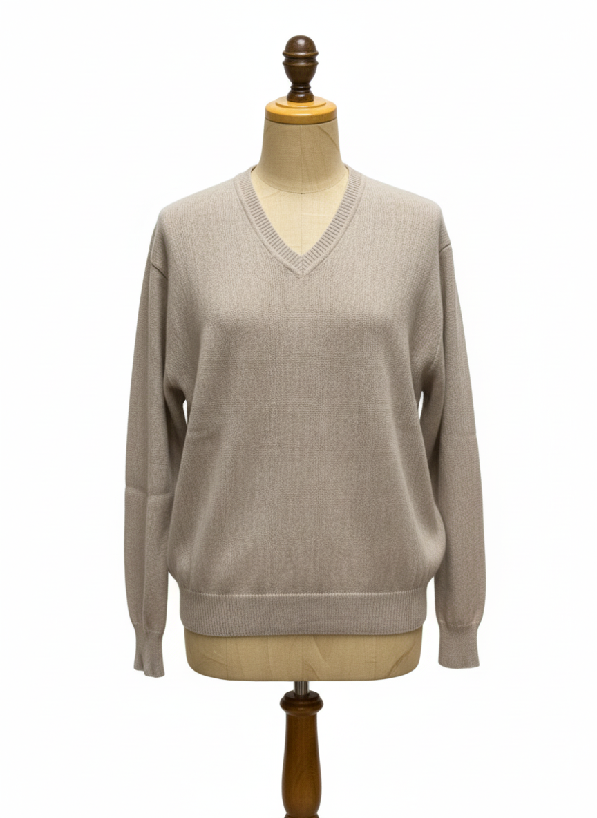 Classic V Neck Alpaca Wool Sweater - Lanart Alpaca