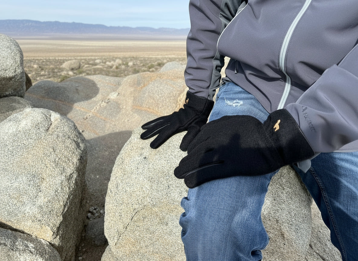 Felted Dress Gloves - Black - Lanart Alpaca