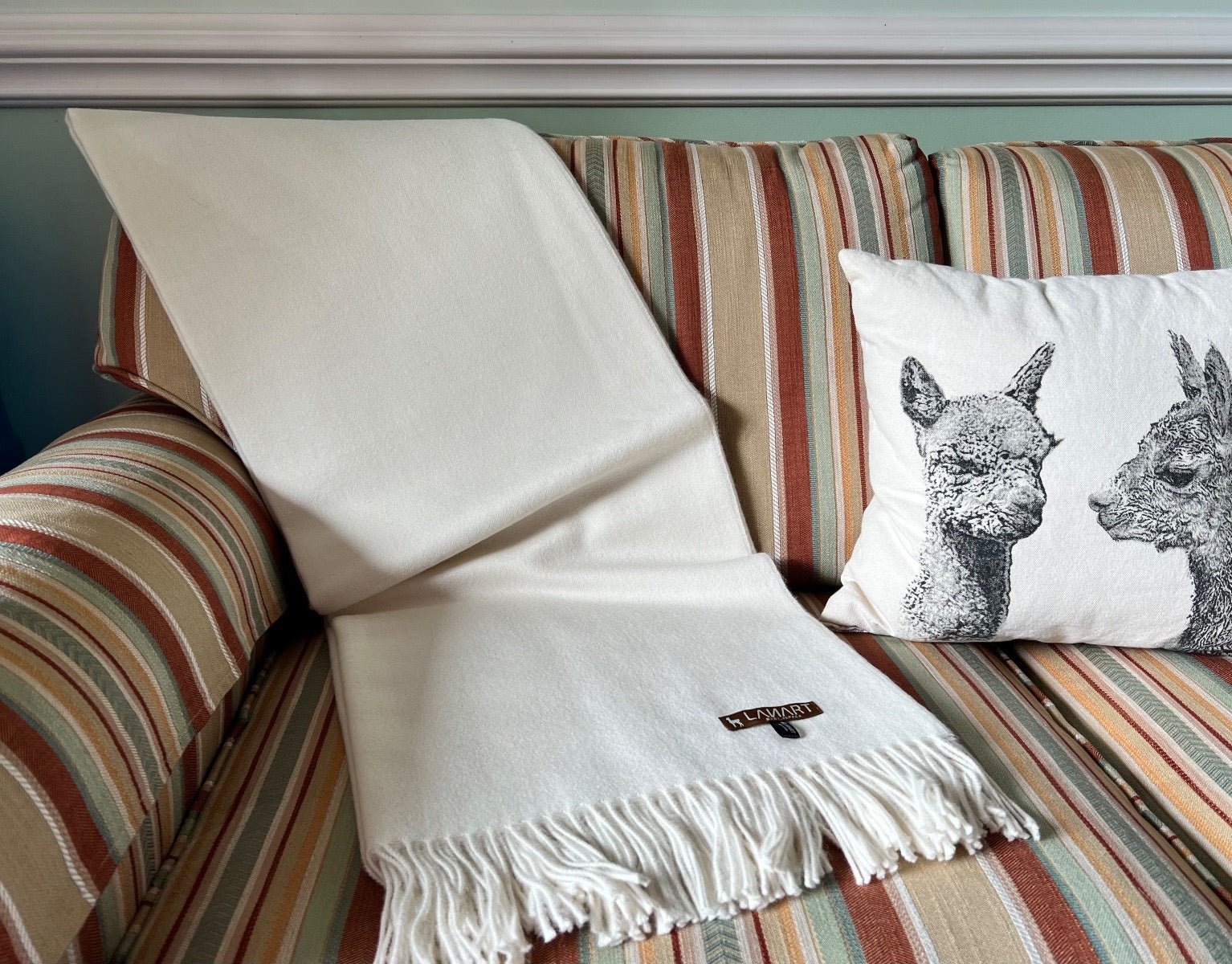 Pure Baby Alpaca Throw Blanket - Pearl - Lanart Alpaca