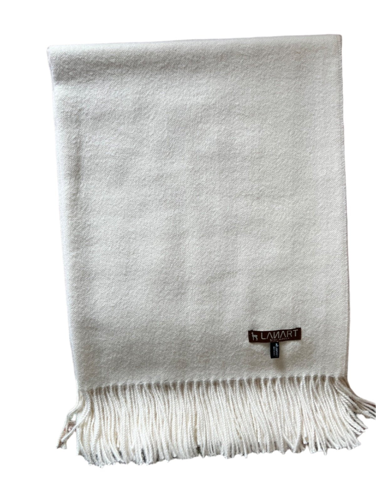 Pure Baby Alpaca Throw Blanket - Pearl - Lanart Alpaca