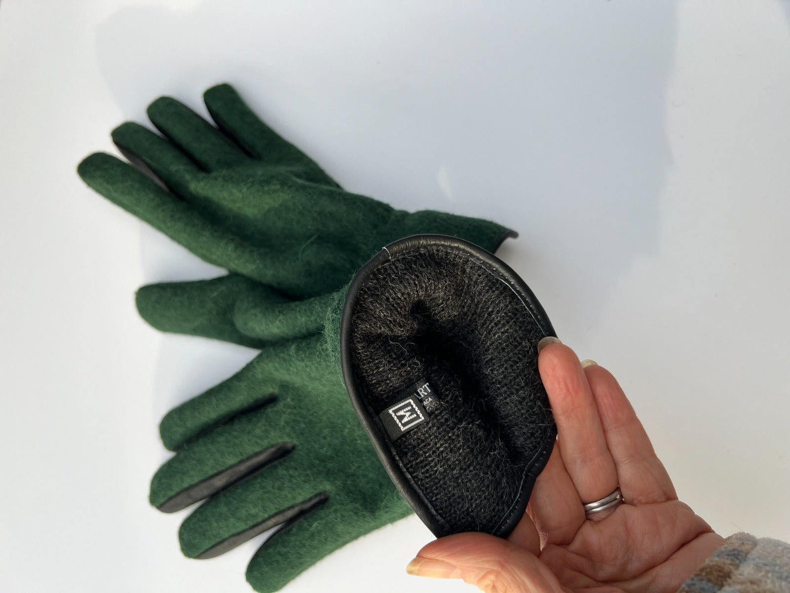 Felted Dress Gloves - Green - Lanart Alpaca