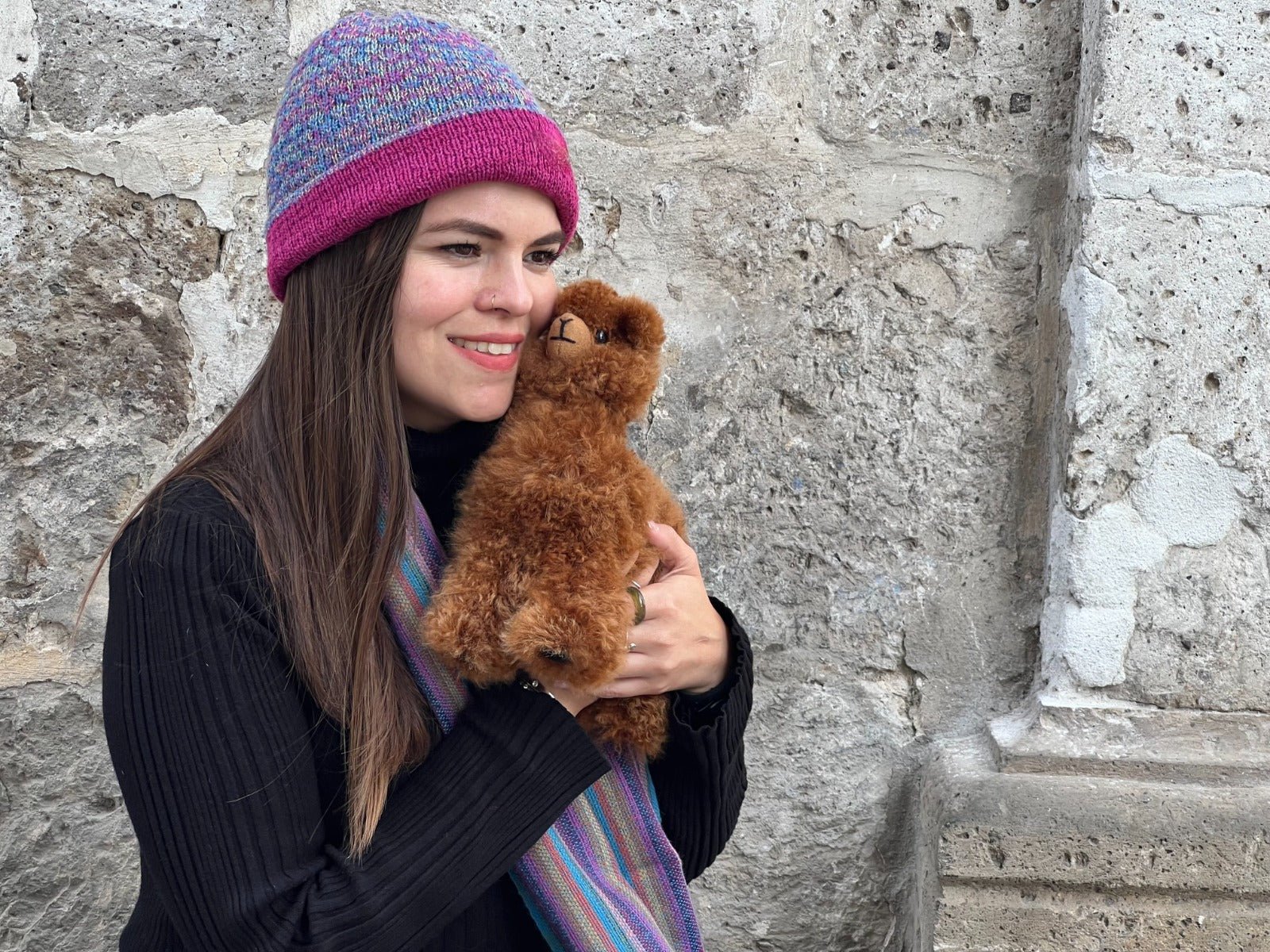 Honeycomb Reversible Beanie - Lanart Alpaca