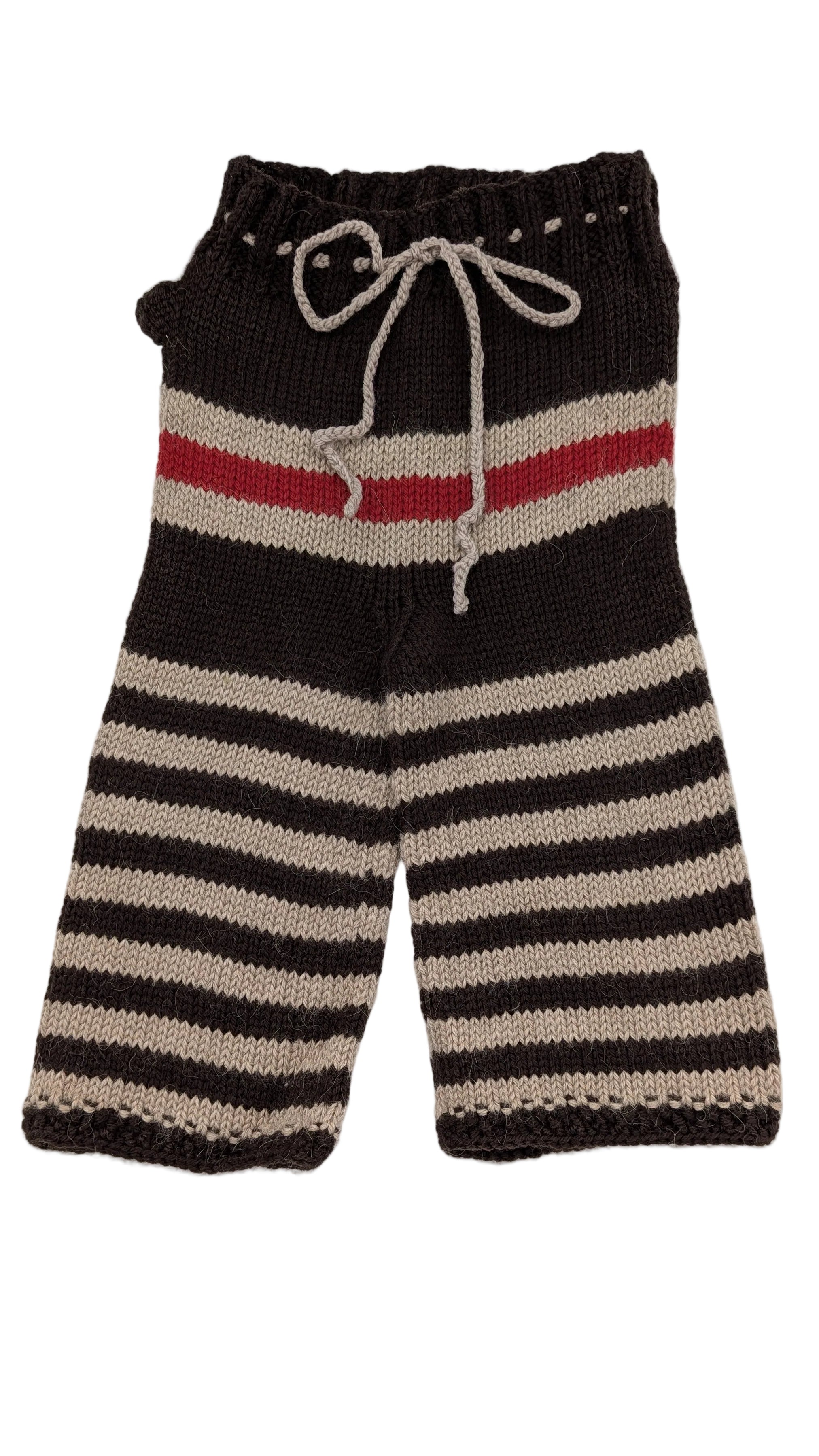 handknit sweet striped monkey pants