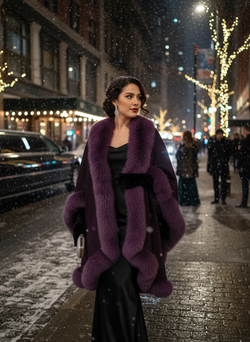 Royalty Fur Cape - Purple — Studio