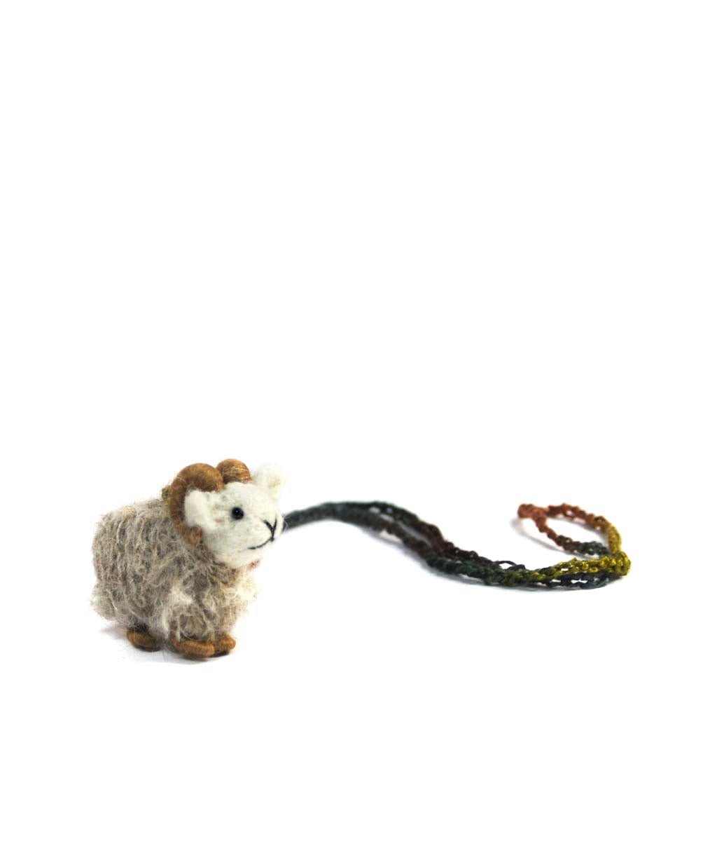 Ram: Felted Necklace - Lanart Alpaca