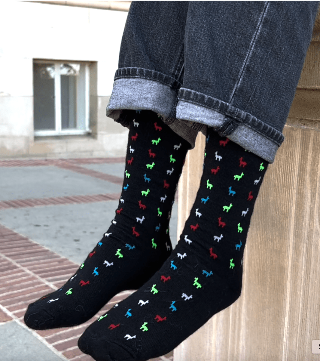 Dress: Colorful Logo Socks - Lanart Alpaca