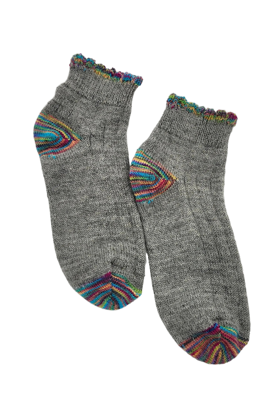 Retro Ribbed Bobby Socks-Silver