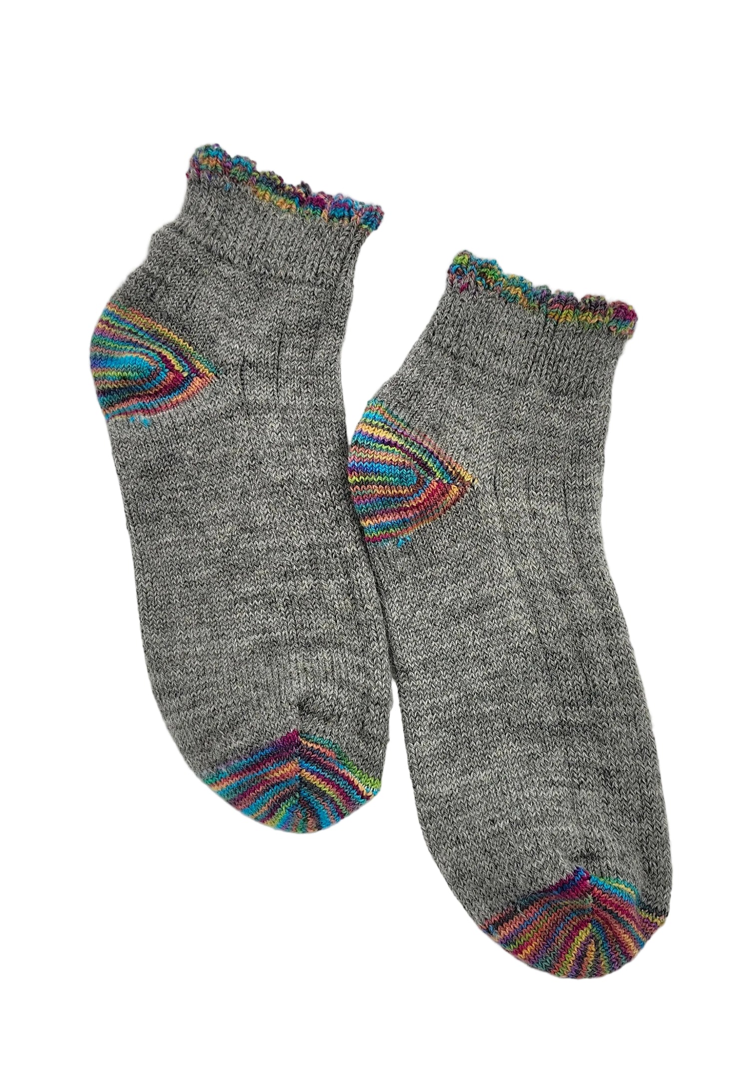 Retro Ribbed Bobby Socks-Silver