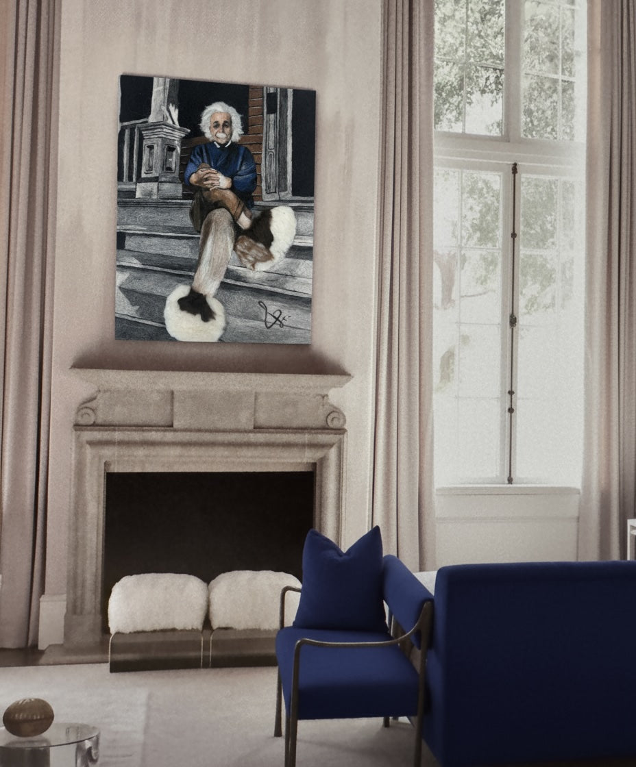 Albert in Fuzzy Slippers