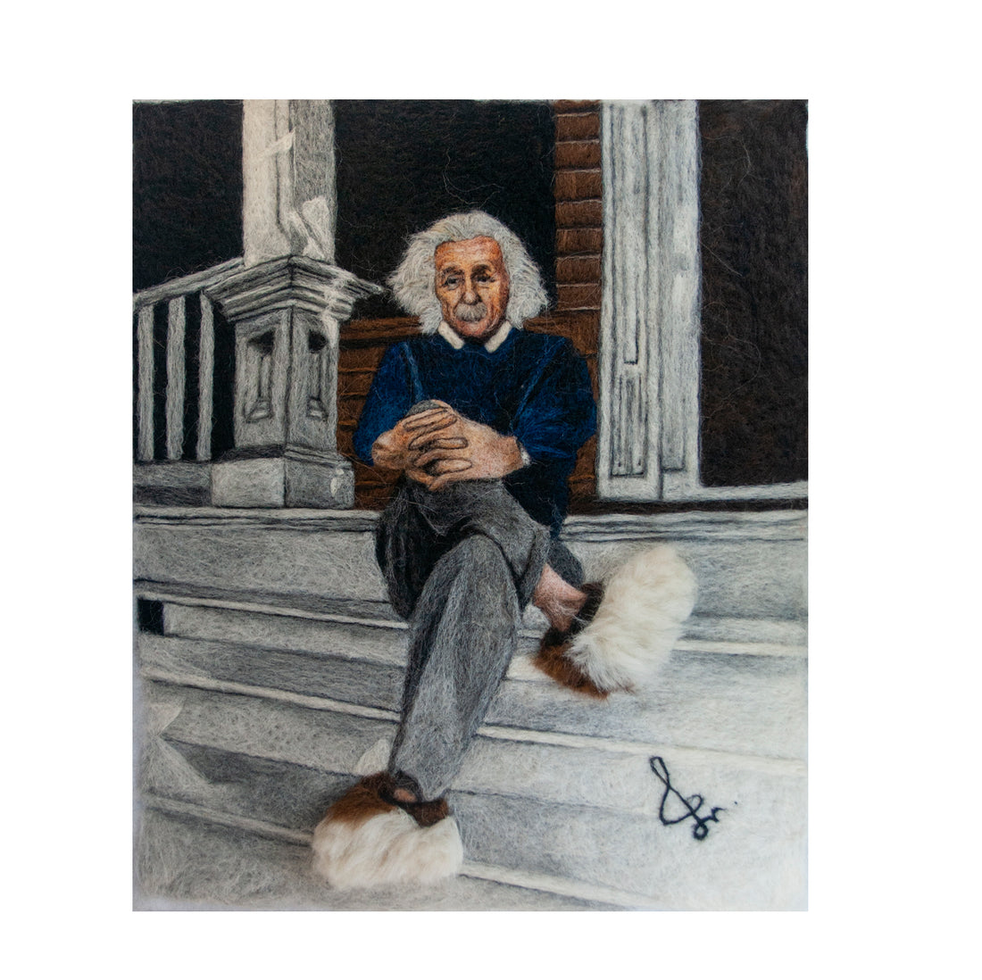 Albert in Fuzzy Slippers