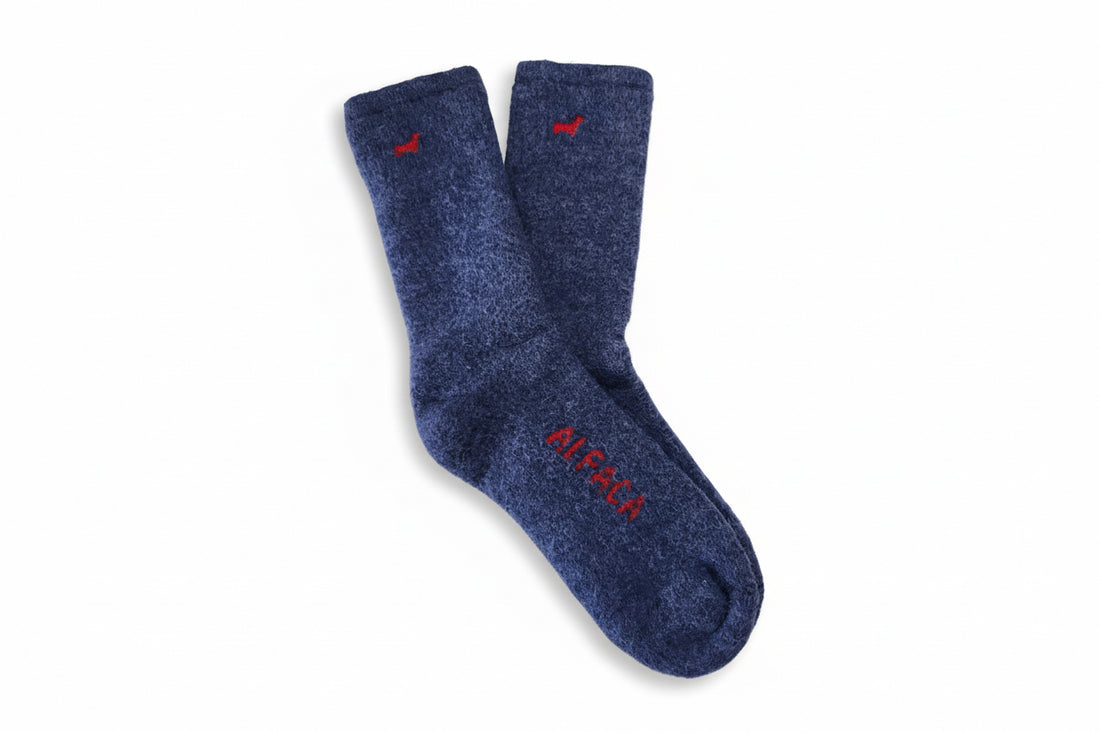 Rugged Alpaca Socks-Denim
