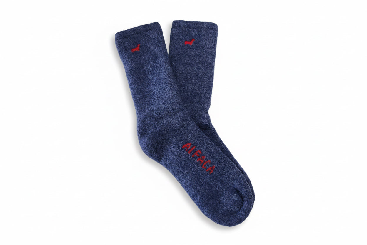 Rugged Alpaca Socks-Denim