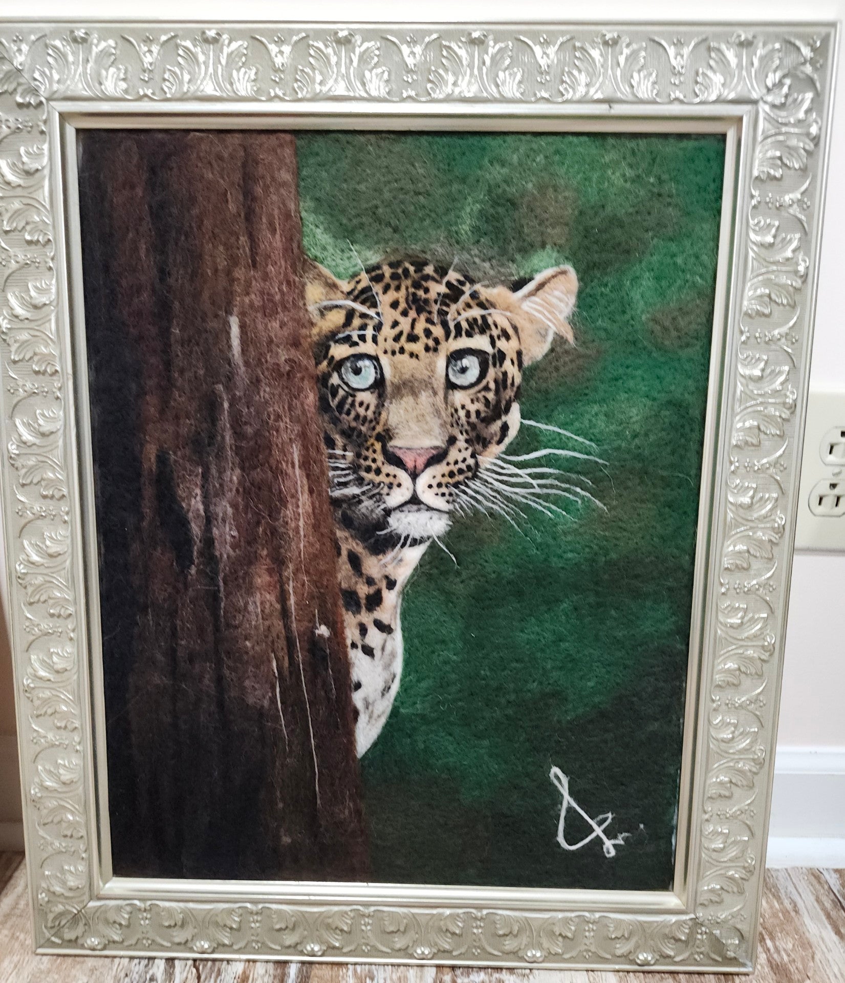 Leopard Felted Portrait