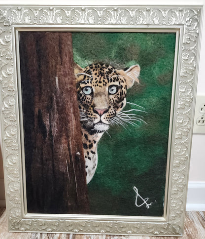 Leopard Felted Portrait