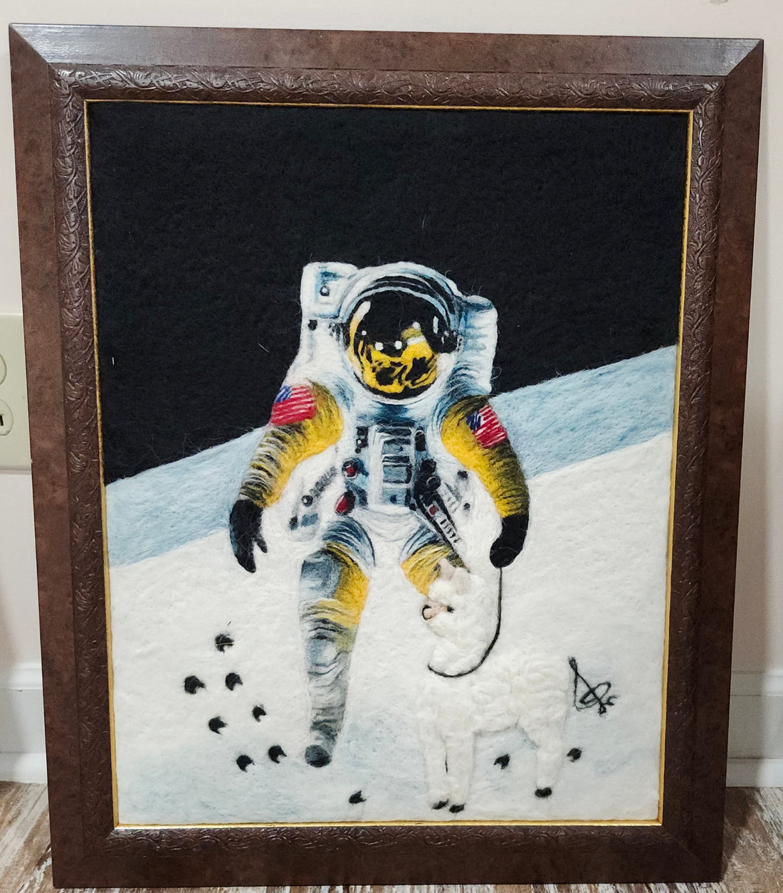 Alpaca Moon Landing - Felt Portrait