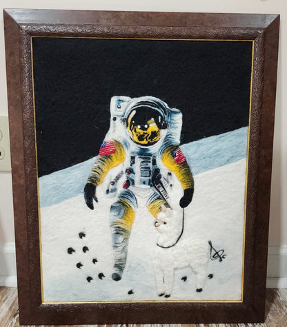 Alpaca Moon Landing - Felt Portrait
