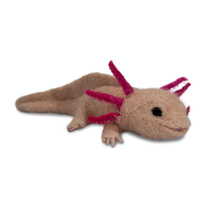 Axolotl: Aquatic Felted Alpaca Sculpture