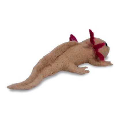 Axolotl: Aquatic Felted Alpaca Sculpture