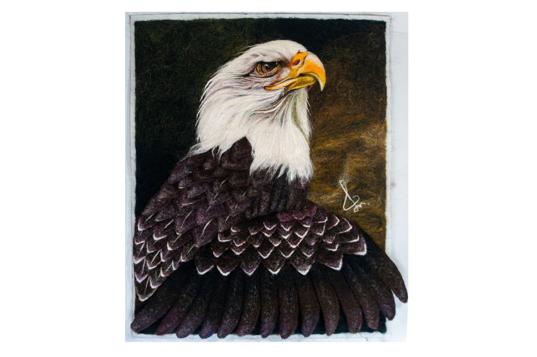 Bald Eagle Felted Portrait