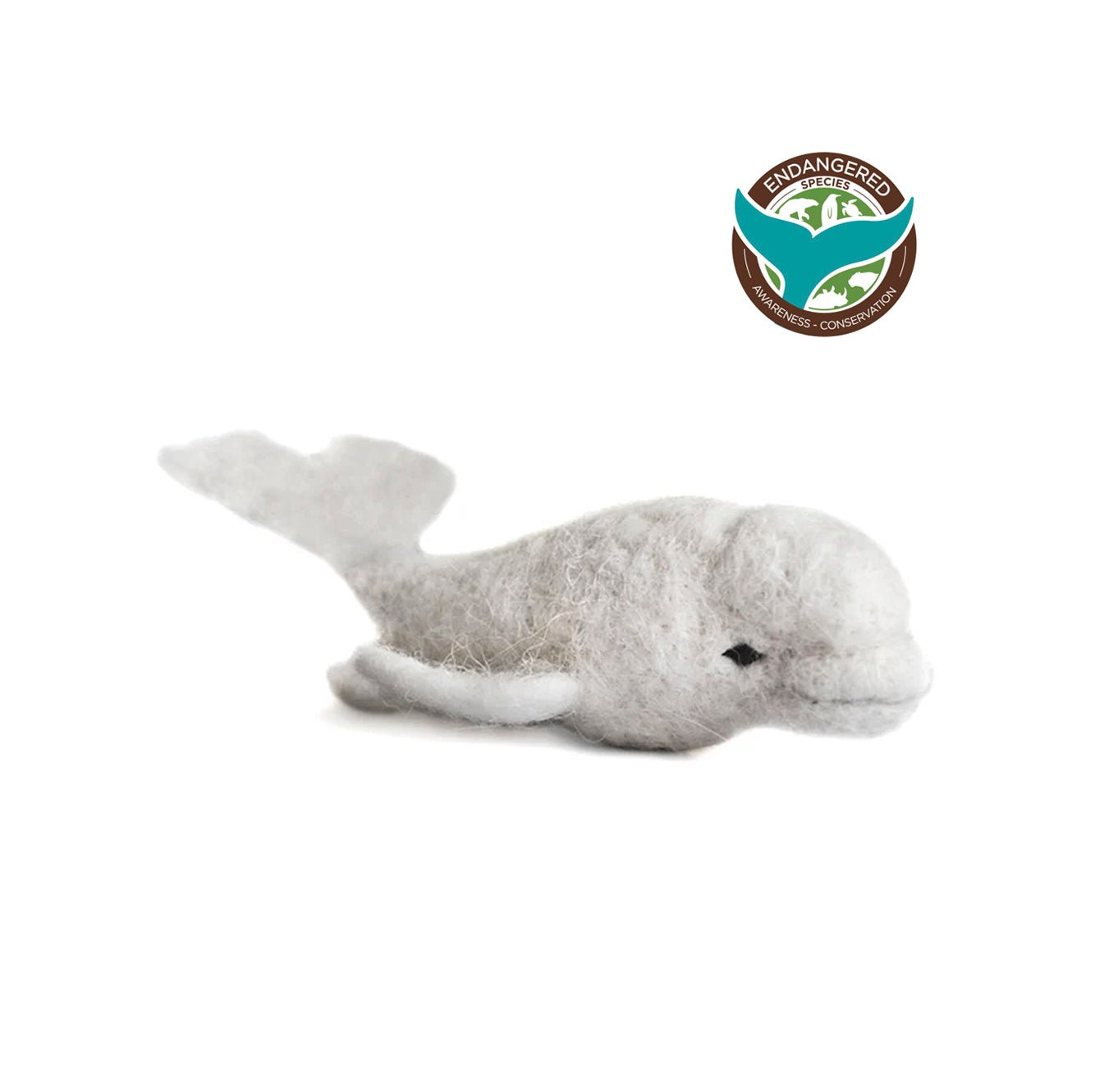 Beluga Whale - Lanart Alpaca fiber handmade sculpture ornament