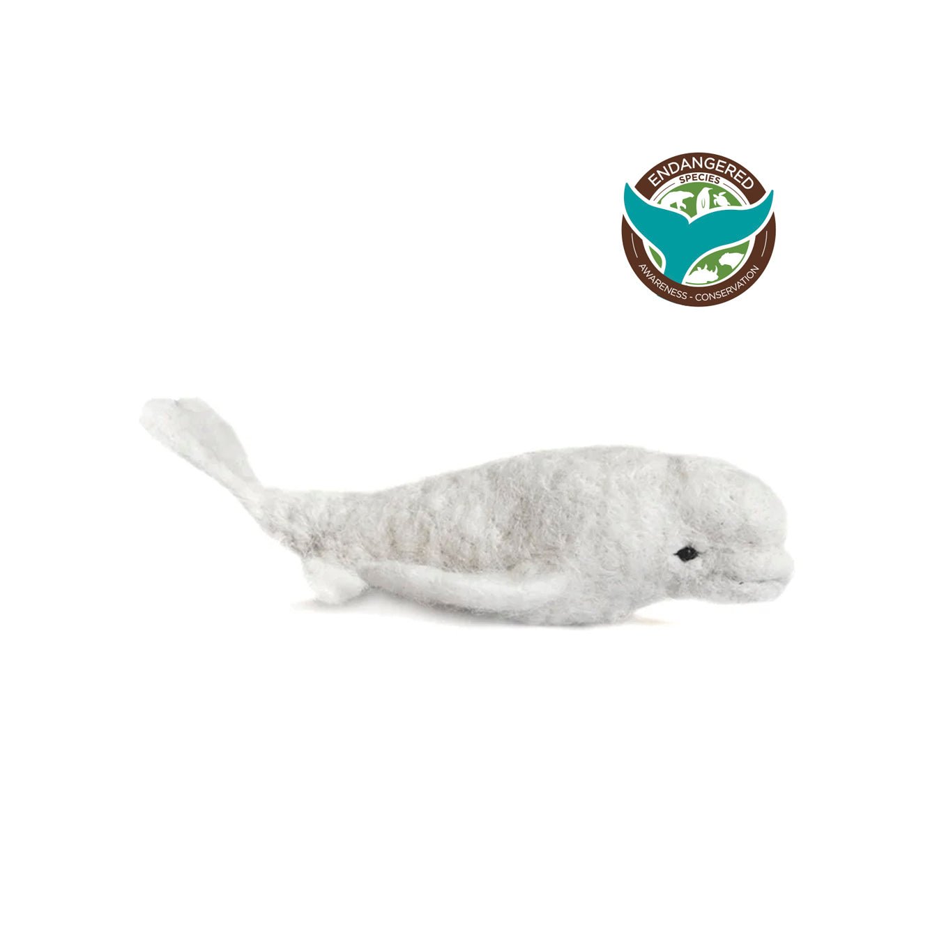 Beluga Whale - Lanart Alpaca fiber sculpture to hang or stand alone
