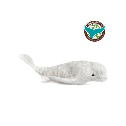 Beluga Whale - Lanart Alpaca fiber sculpture to hang or stand alone