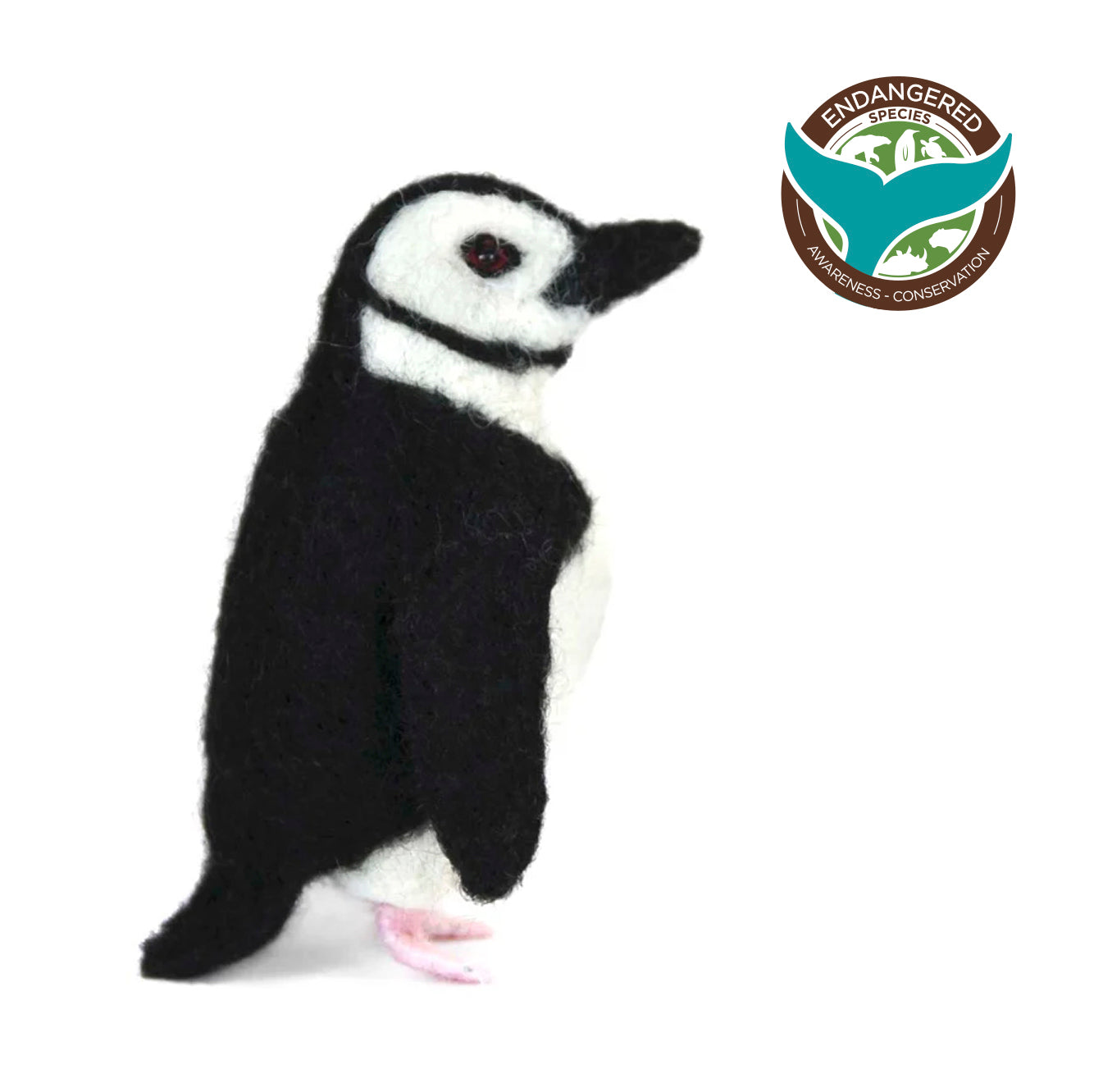 Chinstrap Penguin: Felted Alpaca Sculpture