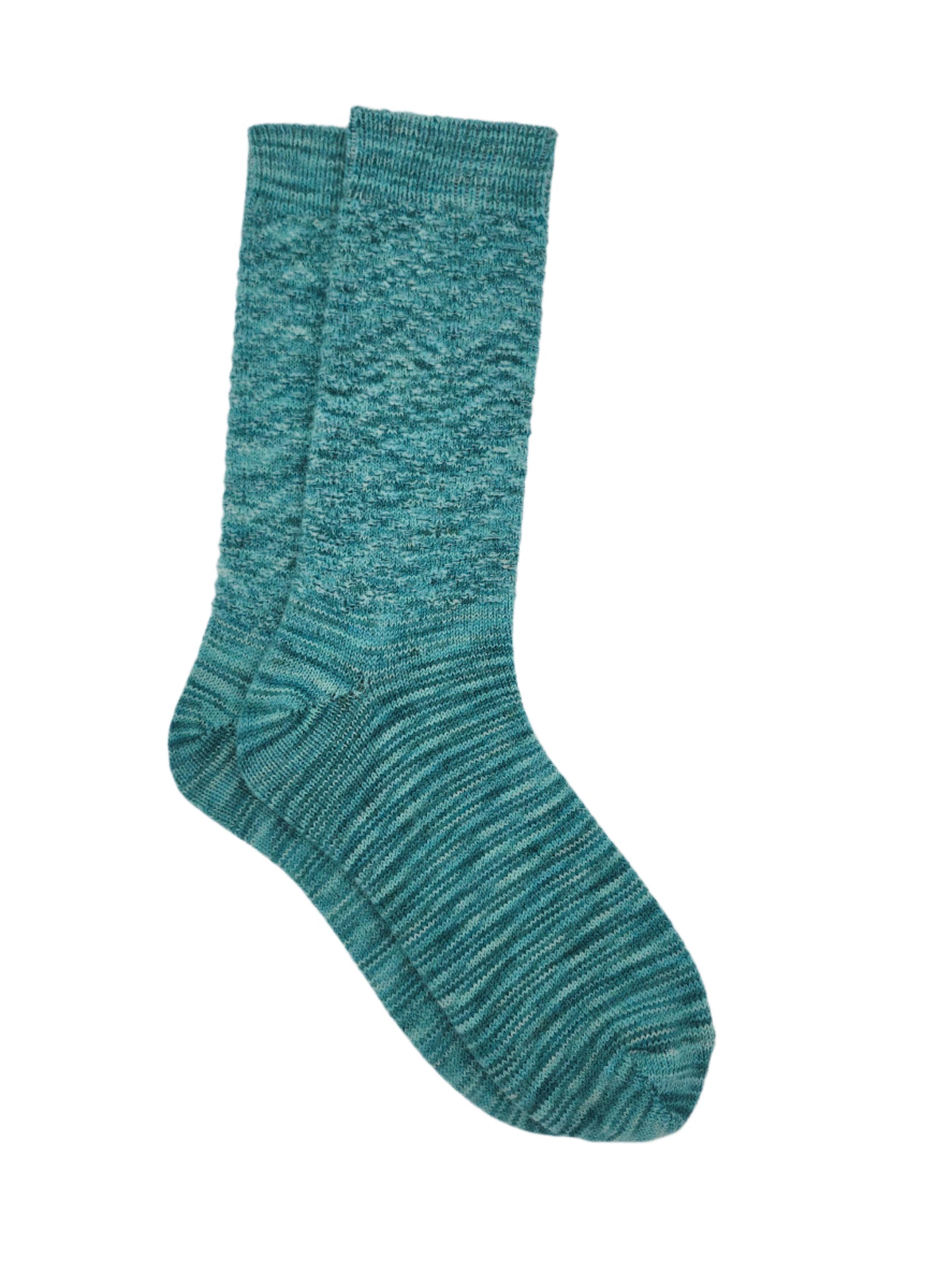 Handpainted Chevron Socks-Teal