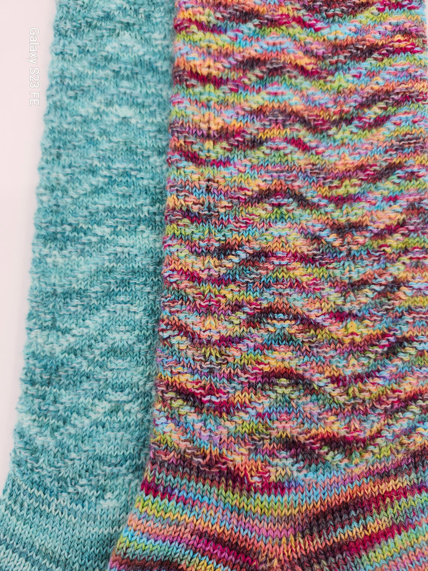 Handpainted Chevron Socks-Teal