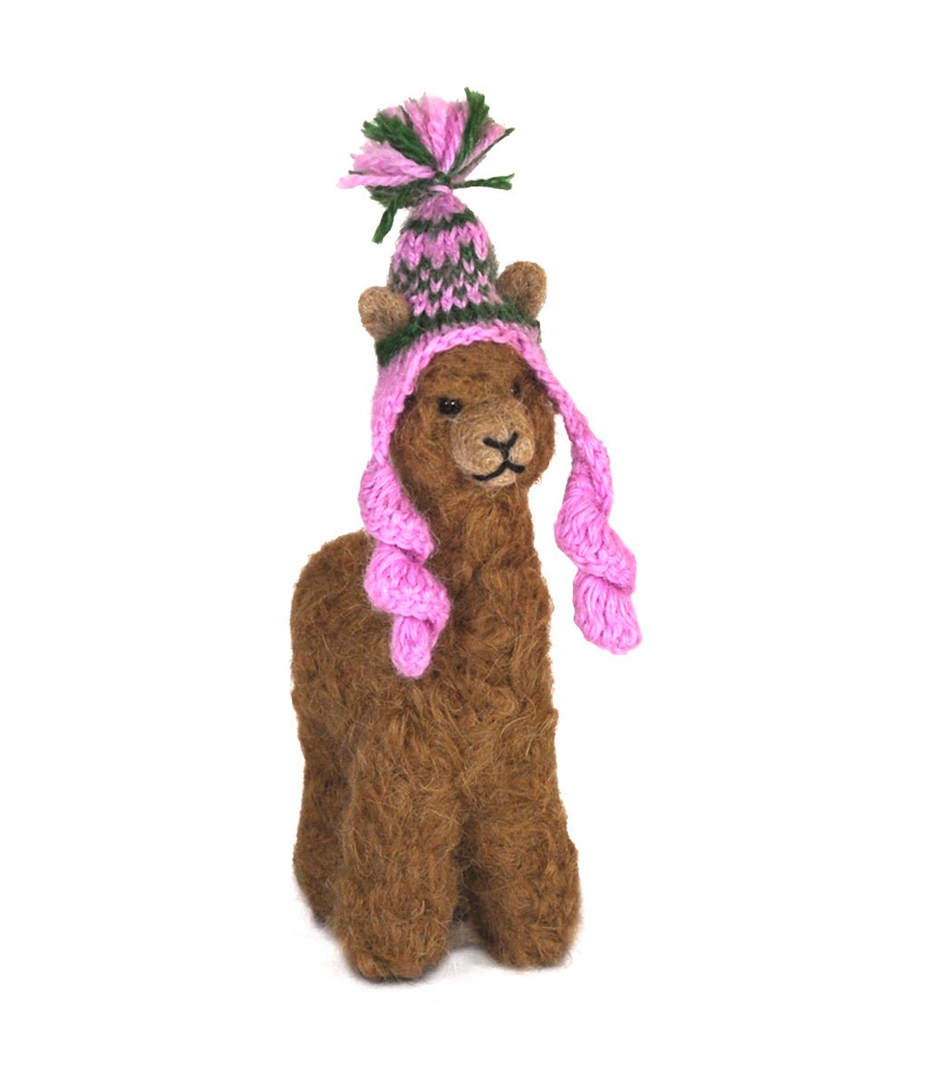 Lanart original felted alpaca figures in light brown 