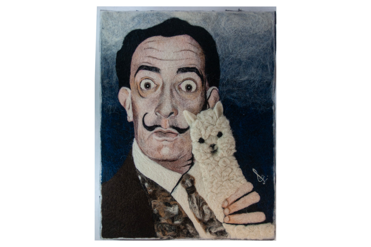 Dali Alpaca Fiber Portrait - Framed Wall Art