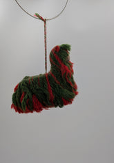 Green and red woven hanging decoration 